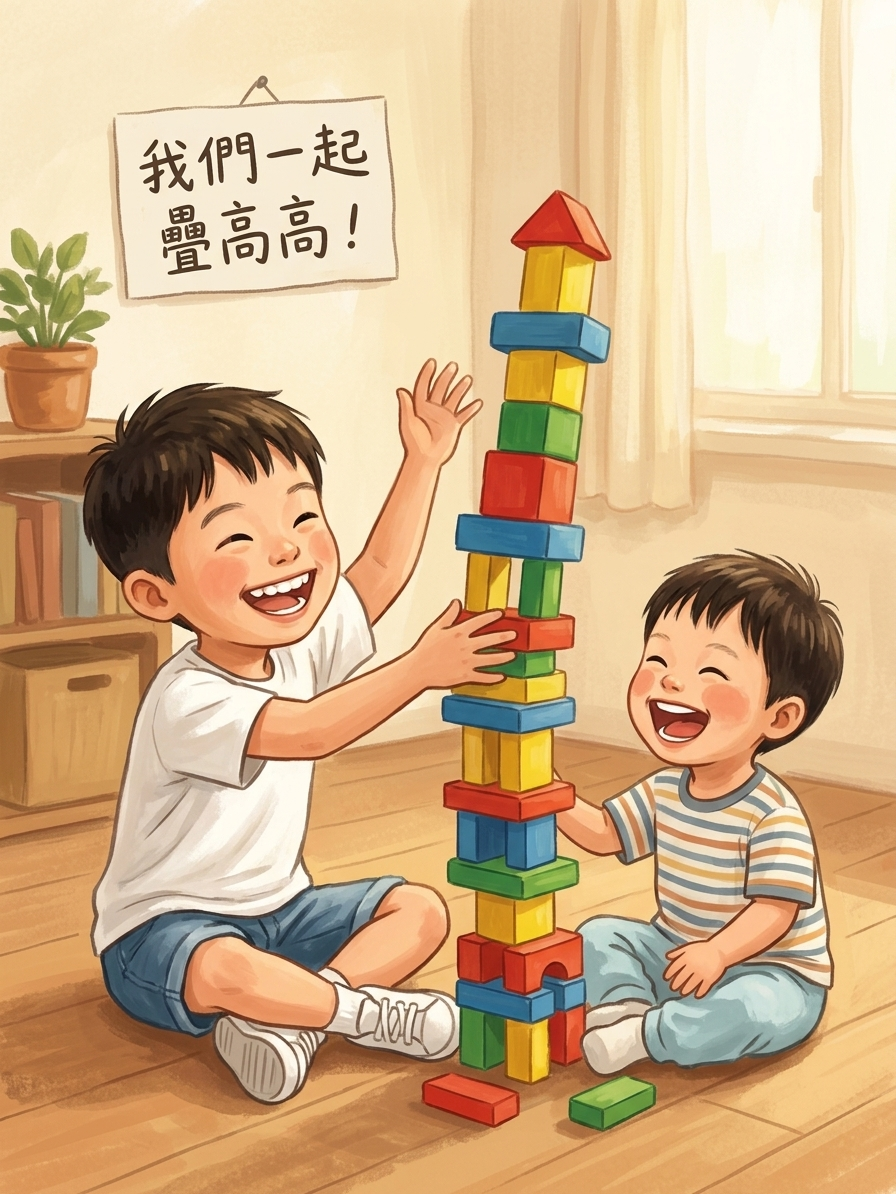 弟弟推倒了，我還是好開心