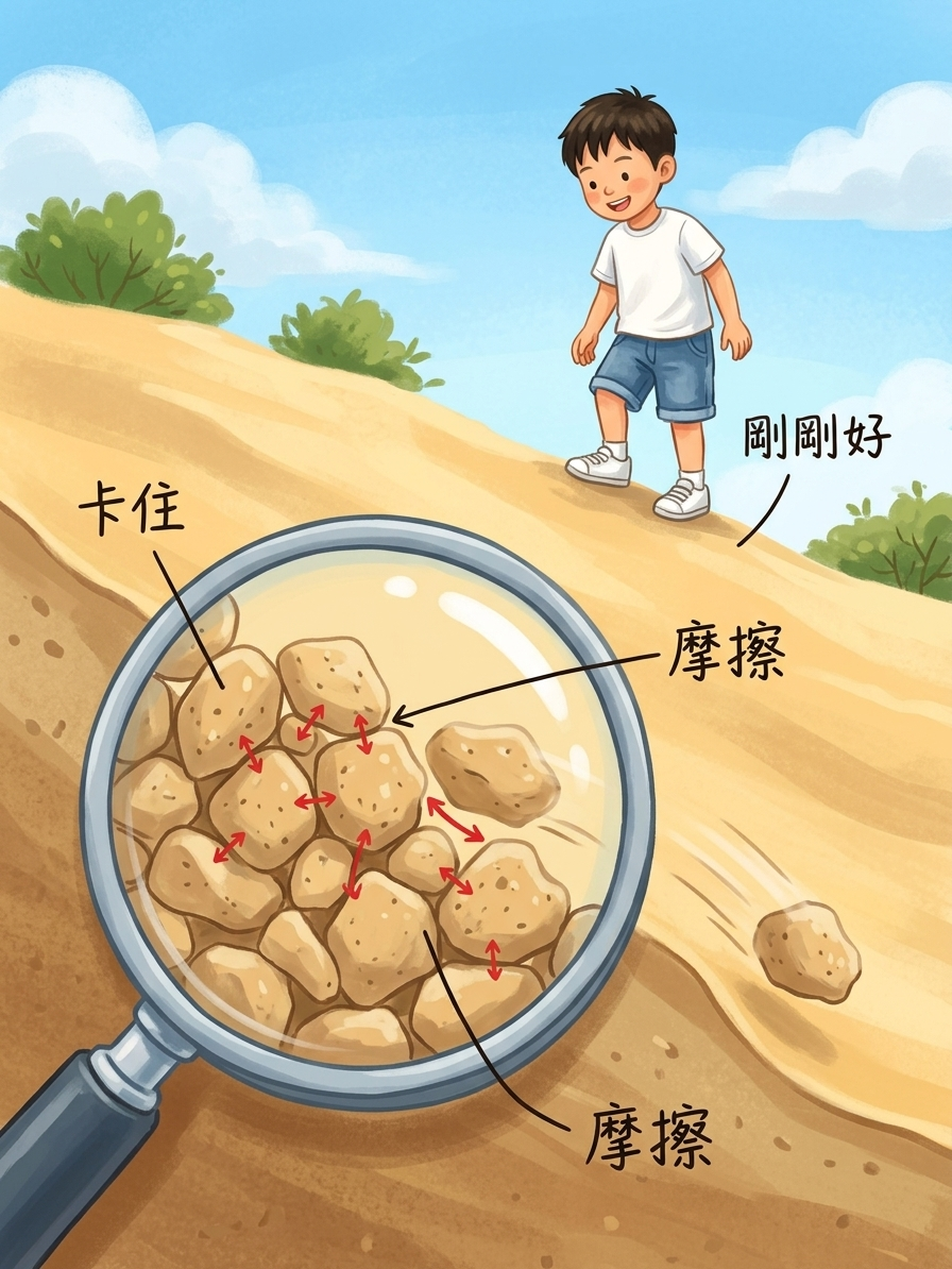 沙堆為什麼斜斜的？